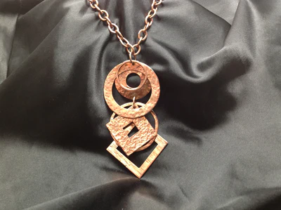 Copper Necklace with Geometric Shapes