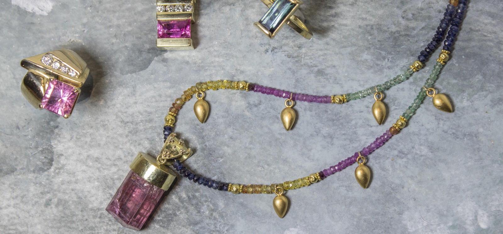 Pink tourmaline necklaces