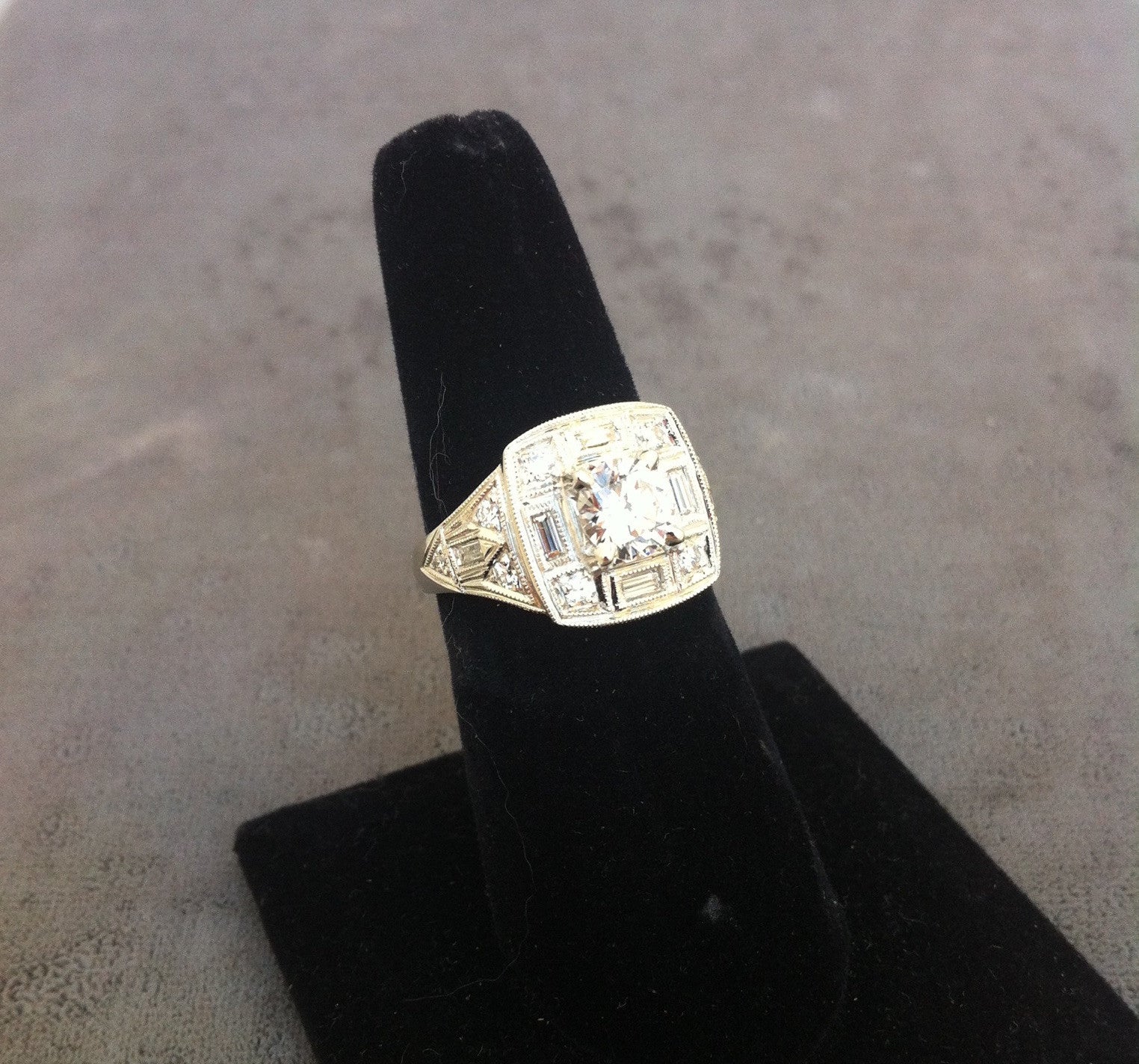Custom designed gold diamond ring in Classic style