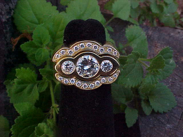 Diamond + 18K gold 3 ring set